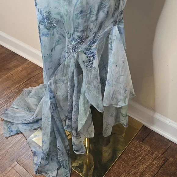 ASOS Strapless Maxi Dress – Size 10, NWT Watercolor Fairycore Mermaidcore HOCO - Picture 4 of 7